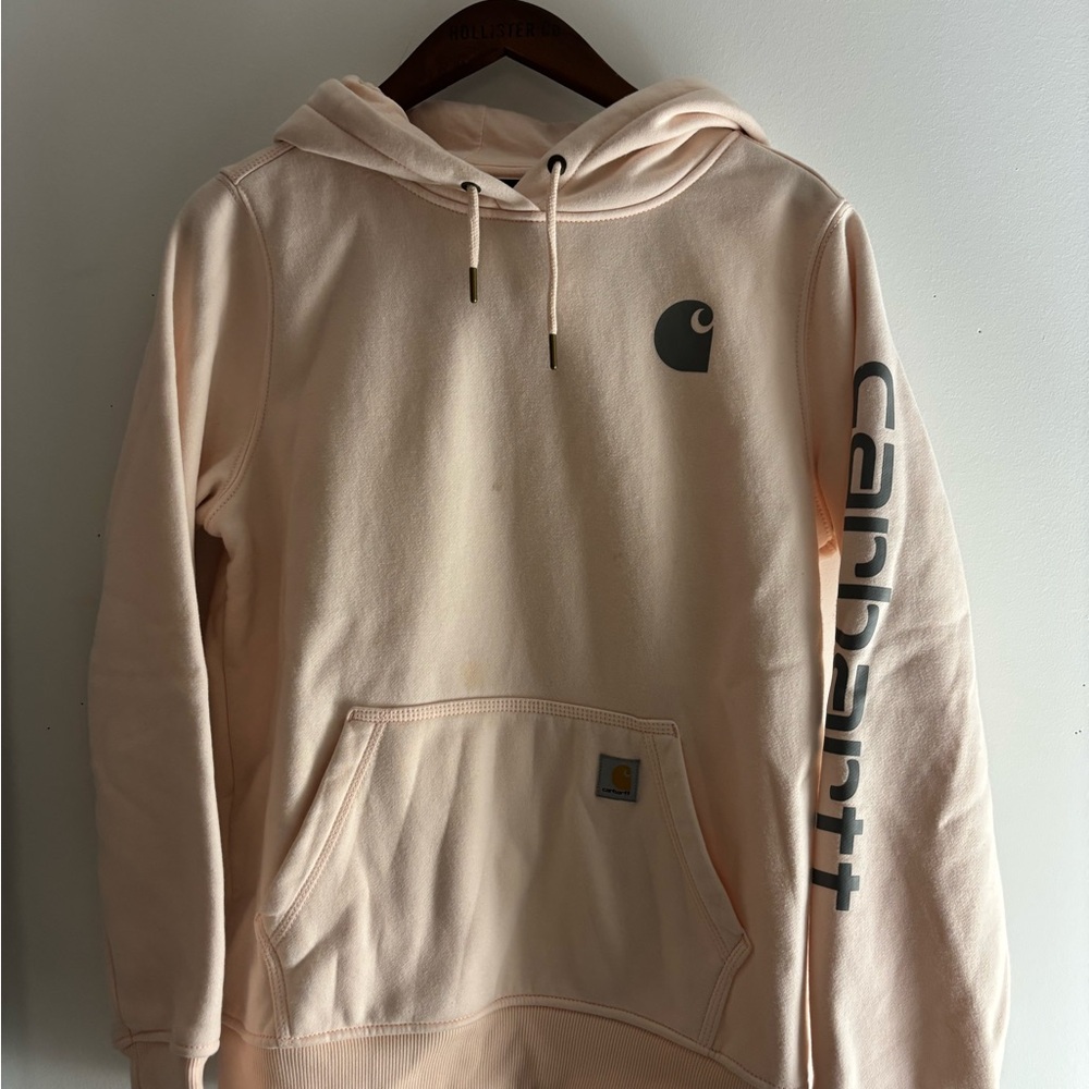 Carhartt Women's Cream Hoodie with Logo